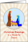 For Deacon-Christmas Nativity Scene with Jesus, Mary and Joseph card
