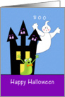 General Happy Halloween Card-Haunted House-Ghost and Gremlin card
