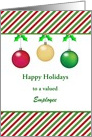 For Employee Customizable Business Christmas Card-Three Ornaments card