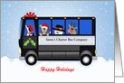 Customomizable Text Christmas Greeting Card from Charter Bus Company card