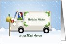 For Mail Carrier-Mail Man Christmas Card-Mail Truck-Mail Box-Custom card