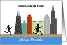 Customizable Good Luck Marathon in Chicago Card-Windy City card
