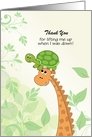Thank You Appreciation Card-Turtle on Giraffe’s Head card
