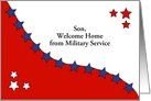 Son Welcome Home with Red, White and Blue Stars Customizable Text card