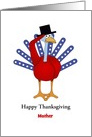 Patriotic Thanksgiving Card for Mom-Turkey-Customizable Text card