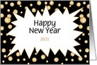 New Year Customizable Year Text Greeting Card Gold Colored Bubbles card