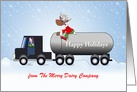 From Milk Tanker Truck Company Greeting Card-Reindeer-Customize Text card