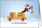 For Employee-Tow Truck Christmas Card-Reindeer Sitting-Customizable card