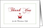 Christmas Thank You for the Gift Greeting Card-Santa-Customizable Text card