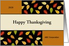 Business Thanksgiving Card with Leaves-Customizable Text card