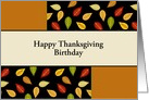 Birthday on Thanksgiving Card with Leaves-Customizable Text card