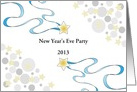 New Years Eve Party Invitation-Stars-Circle Design-Customizable Text card