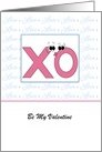 Valentine Greeting Card-Hugs and Kisses-X O-Customizable Text card