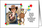 Last Round of Chemo Party Invitation-Customizable Text-Monkey-Stars card