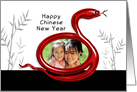 Happy Year of the Snake Chinese New Year Greeting Card-Custom Photo card