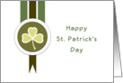 Happy St. Patrick’s Day-Clover Leaf-Ribbon Look card