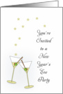 New Year’s Eve Party Invitation with Martini Glasses card