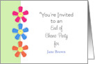 End of Chemo Party Invitations with Smile Flowers Customizable Text card