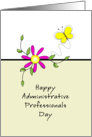 Happy Administrative Professionals Day Greeting Card-Butterfly-Flower card