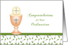 General Ordination Greeting Card- Communion Chalice-Wafer card