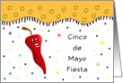 Cinco De Mayo Fiesta Invitation -Chili Pepper-Confetti & Star Look card