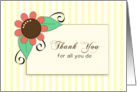 Business Employee Thank You Greeting Card-Flower- card