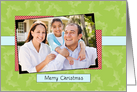 Merry Christmas Photo Card-Scrapbook Style-Customizable Text card