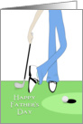 Golf Theme Father’s Day Greeting Card-Golf Ball-Golf Club-Hole in One card
