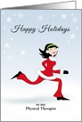 Physical Therapist Christmas Greeting Card-Customizable Text-Retro card