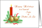 Christmas Card for Sister and Brother-In-Law-Happy Holidays-Red Candle card