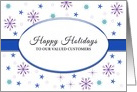 For Customers Christmas Card-Customizable Text-Snowflakes card