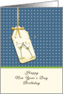 Happy New Year’s Day Birthday-Greeting Card-Martini Glasses card