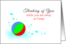 Thinking of You Away at Camp Greeting Card with Beach Ball-Water Drops card