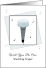 Wedding Singer Invitation with Microphone and Musical Notes card