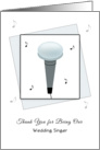 Wedding Singer Thank You Card with Mircrophone and Musical Notes card