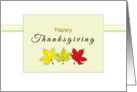 Thanksgiving Card with Three Autumn-Fall-Leaves card