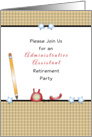 Administrative Assistant Retirement Party Invitation-Pencil-Phone-Star card