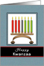 Happy Kwanzaa Greeting Card-Kinara-Candles-Red-Green-Black card