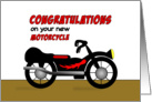 Congratulations on Your New Motorcycle-Chopper-Black-Red-Tires-Light card