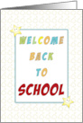 Welcome Back to School Greeting Card Smile Face Stars card