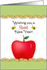 Rosh Hashanah L’shanah Tovah Jewish New Year Apples-Wheet-Honey Bees card