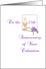 25th Anniversary Ordination Greeting Card-Grape-Silver Jubilee-Chalice card