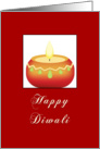 Happy Diwali New Year Greeting with Orange Candle card