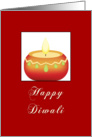 Happy Diwali New Year Greeting with Orange Candle card