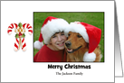 Christmas Photo Card with Candy Canes Customizable Text card