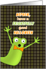 Nephew Halloween Greeting Card with Green Gremlin-Monster Design card