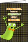 Goddaughter Halloween Greeting Card with Green Gremlin-Monster Design card