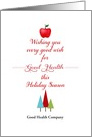 Business Health Christmas Greeting Card-Customizable Text-Apple-Trees card