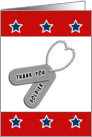 For Soldier-For Veteran-Veterans Day Greeting Card-Stars-Dog Tag card