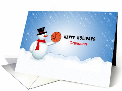 For Grandson Basketball Christmas Greeting... (1006821)